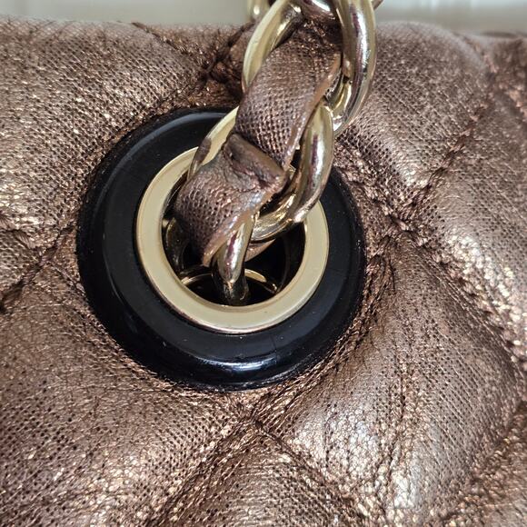Kate Spade Gold Coast Maryann Quilted Leather Bronze Gold Purse Bag Gold 16x10x5 - Picture 6 of 8